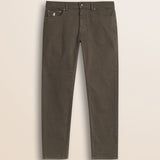 Pantalone 5 Tasche in Gabardina Regular Fit fronte - Chocolate