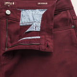 Pantalone 5 Tasche in Drill di Cotone Regular Fit dettaglio apertura - Merlot