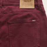 Pantalone 5 Tasche in Drill di Cotone Regular Fit dettaglio retro - Merlot