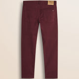 Pantalone 5 Tasche in Drill di Cotone Regular Fit retro - Merlot