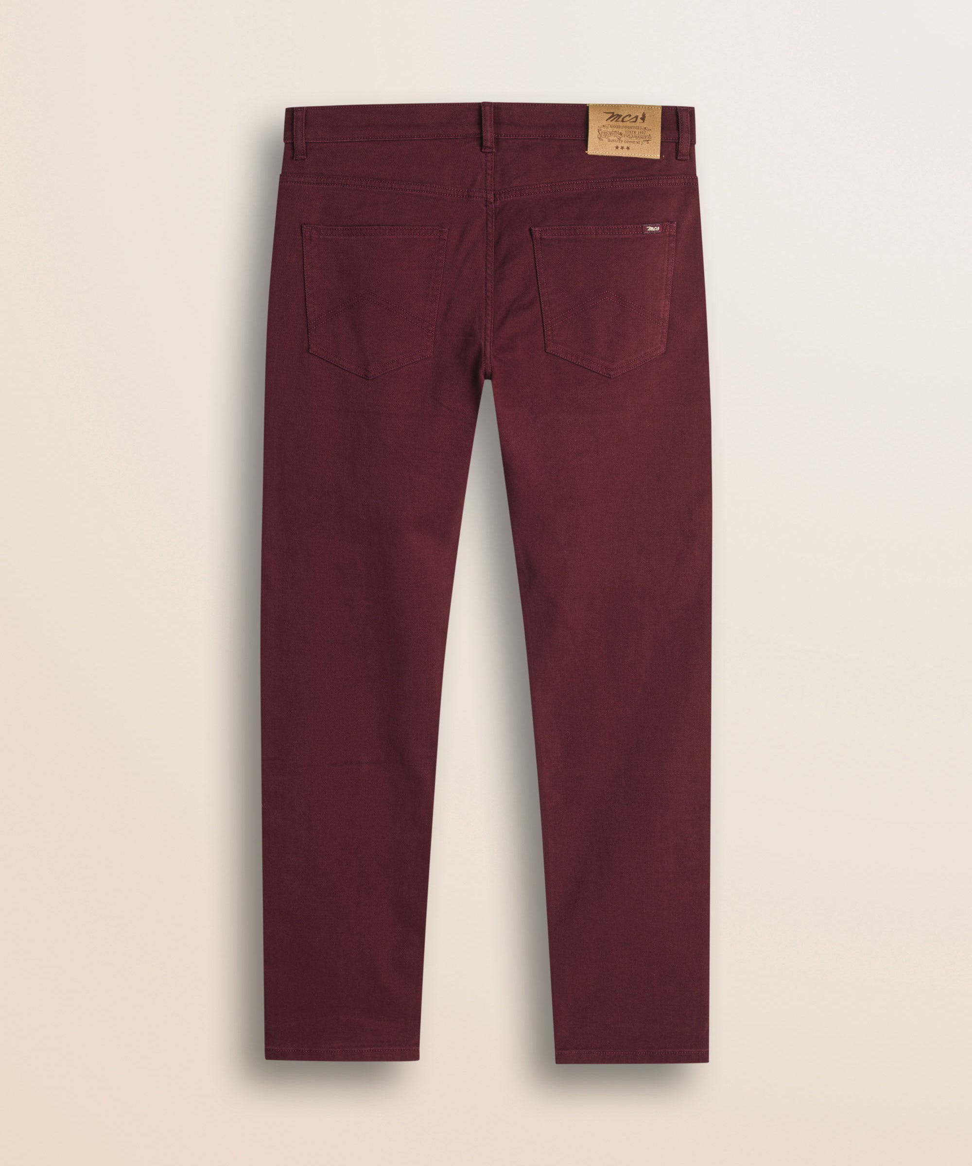 Pantalone 5 Tasche in Drill di Cotone Regular Fit retro - Merlot