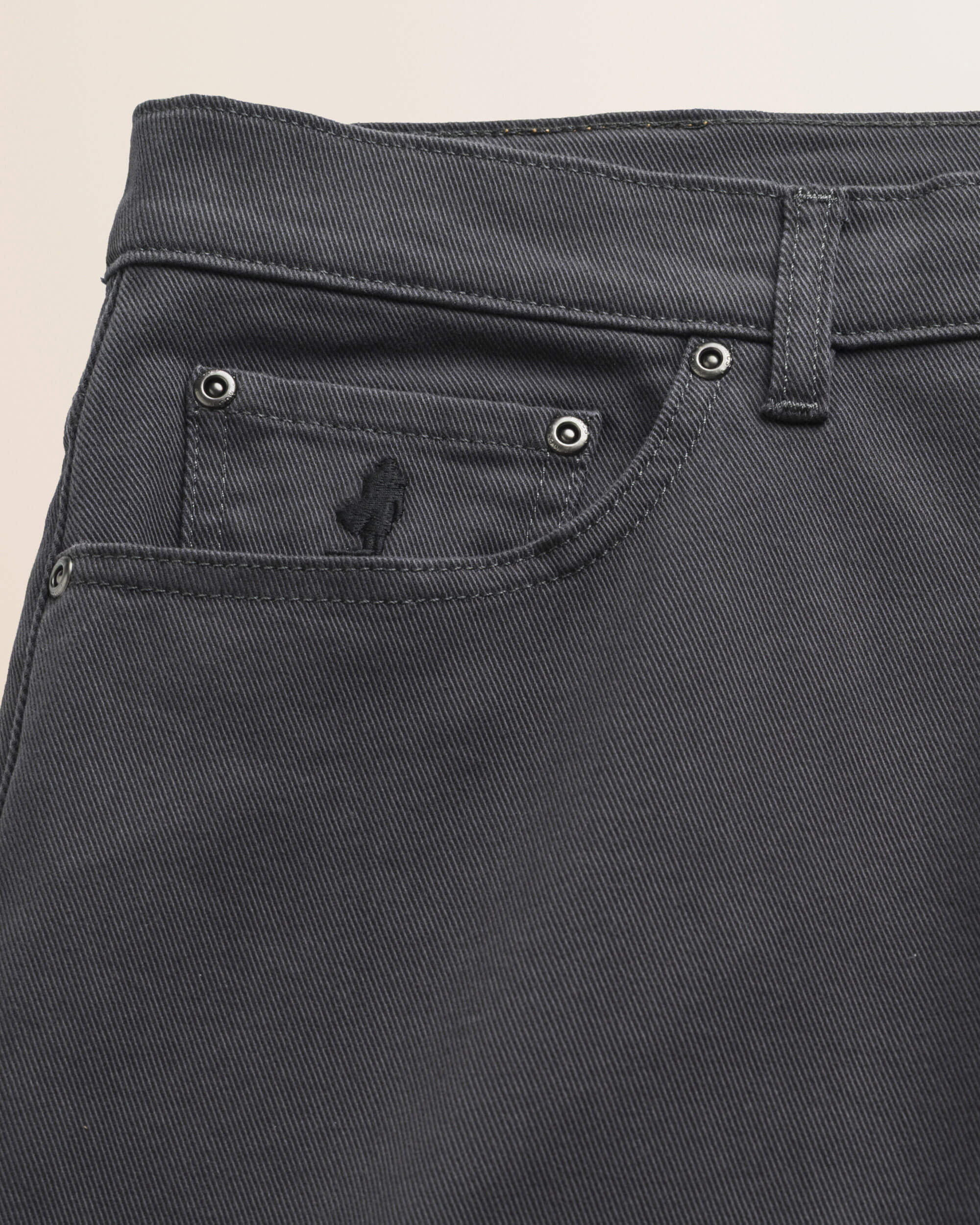 Pantalone 5 Tasche in Drill di Cotone Regular Fit dettaglio tasca - Grey