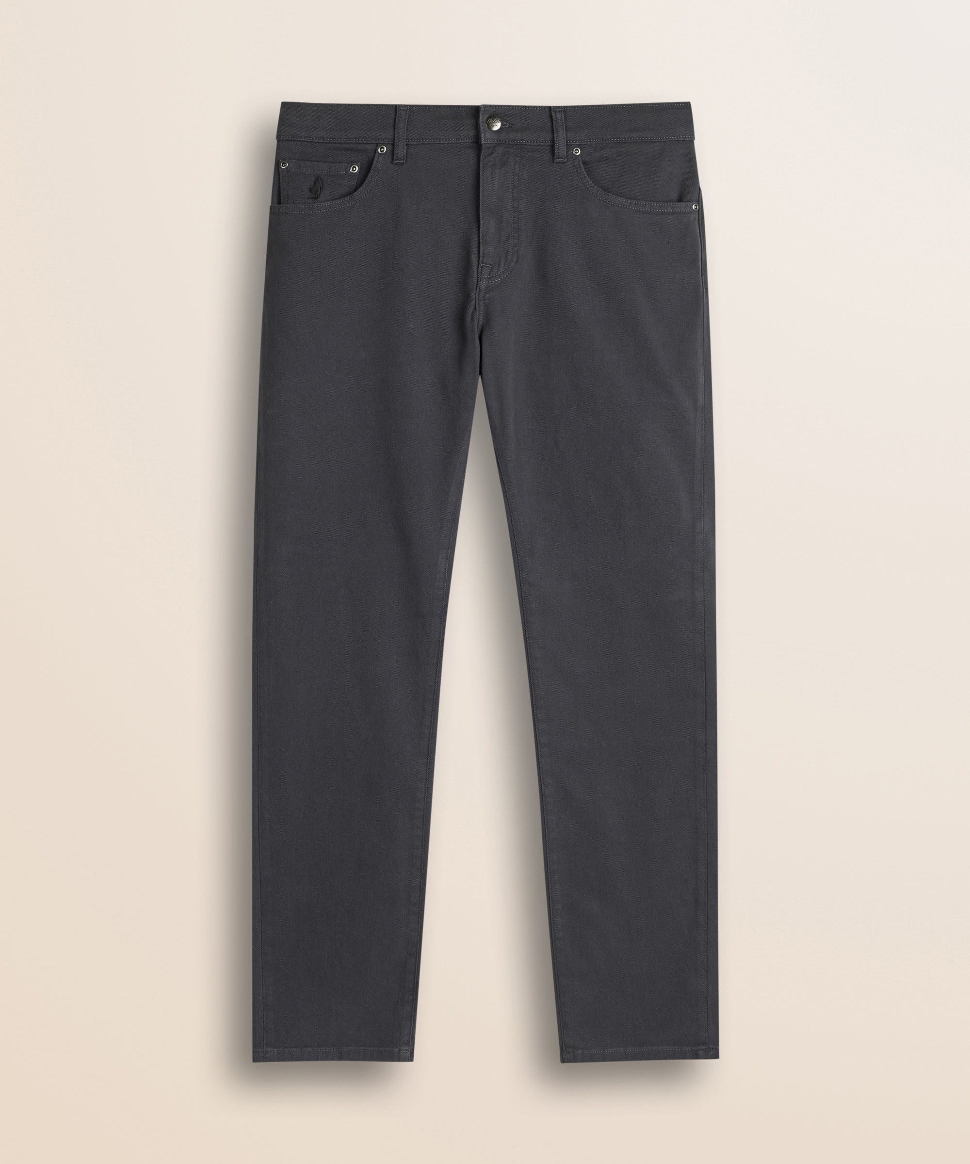 Pantalone 5 Tasche in Drill di Cotone Regular Fit fronte - Grey