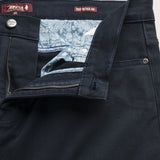Pantalone 5 Tasche in Drill di Cotone Regular Fit dettaglio apertura - Navy Blue