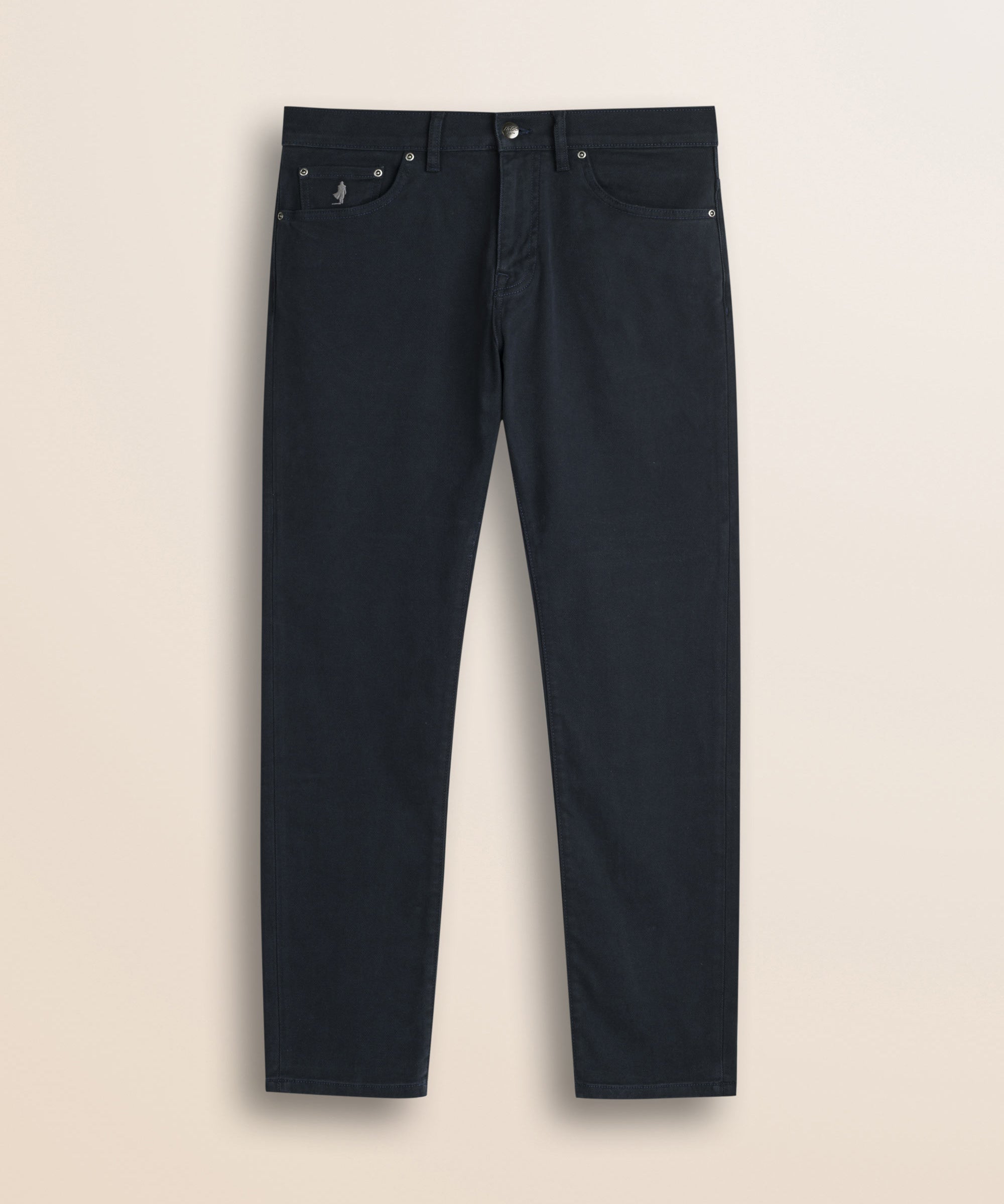 Pantalone 5 Tasche in Drill di Cotone Regular Fit fronte - Navy Blue