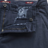 Pantalone Chino in Gabardina Slim Fit dettaglio apertura - Navy Blue