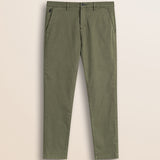 Pantalone Chino in Gabardina Slim Fit fronte - Olive Night