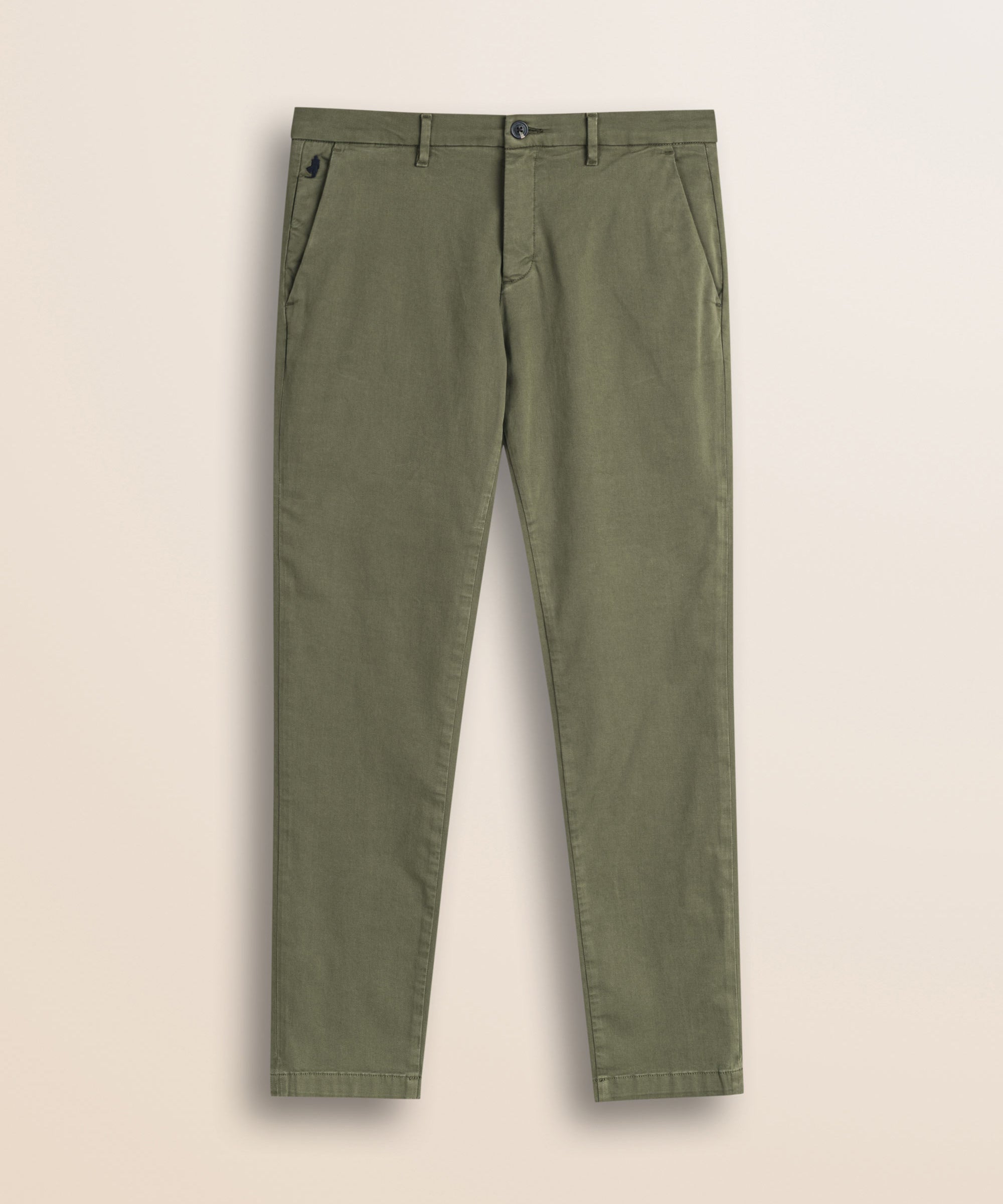 Pantalone Chino in Gabardina Slim Fit fronte - Olive Night