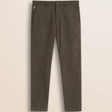 Pantalone Chino in Gabardina Slim Fit fronte - Chocolate