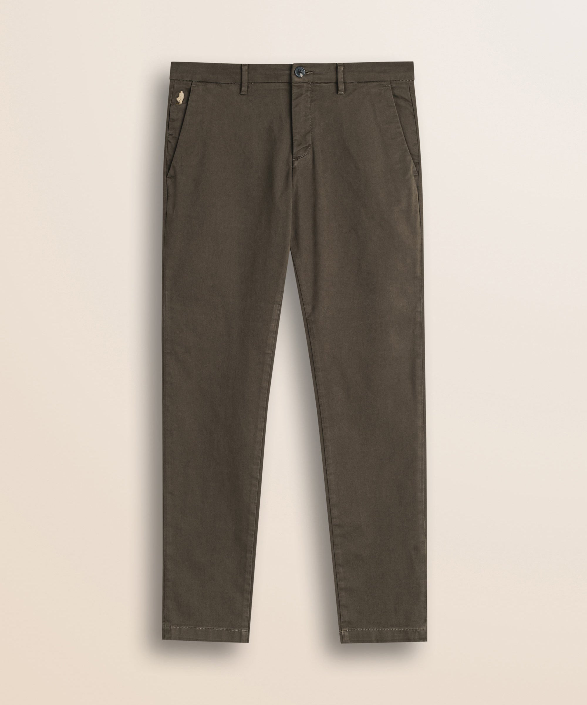 Pantalone Chino in Gabardina Slim Fit fronte - Chocolate