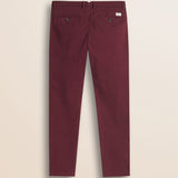 Pantalone Chino in Cotone Dobby Slim Fit retro - Merlot