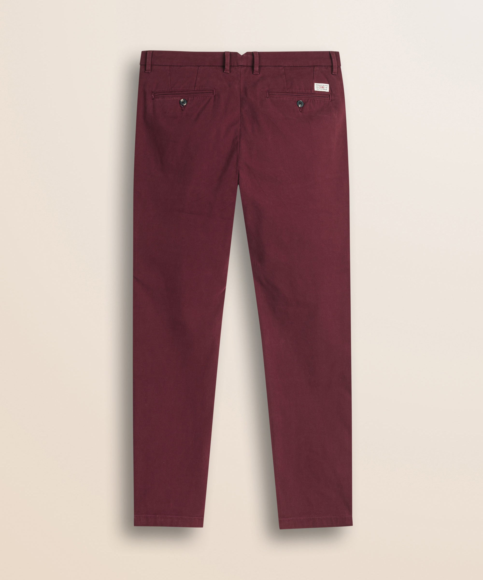 Pantalone Chino in Cotone Dobby Slim Fit retro - Merlot