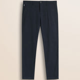 Pantalone Chino in Cotone Dobby Slim Fit fronte - Navy Blue