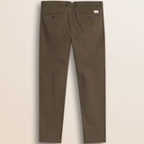 Pantalone Chino in Cotone Dobby Slim Fit retro - Chocolate