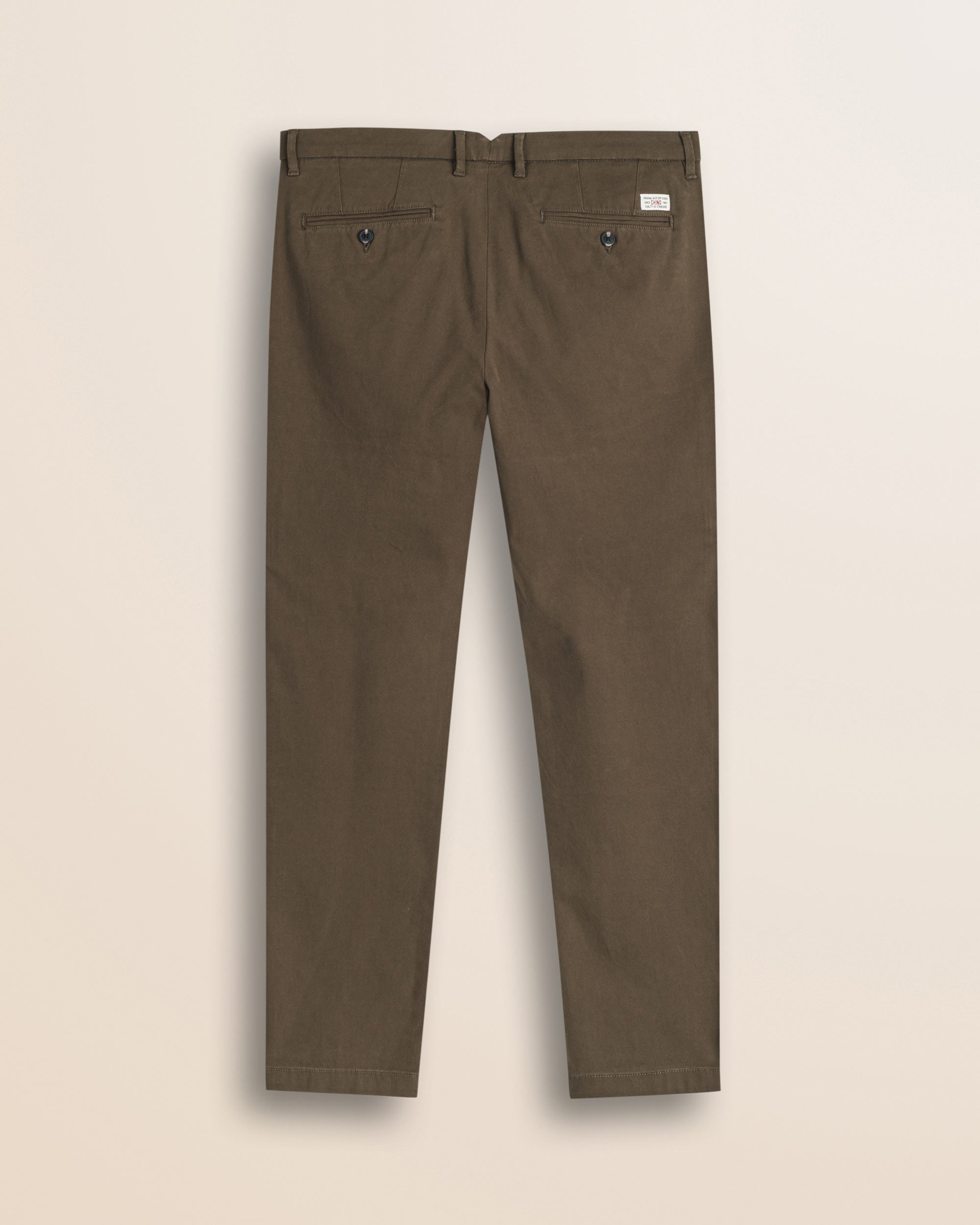 Pantalone Chino in Cotone Dobby Slim Fit retro - Chocolate
