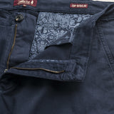 Pantalone Cargo in Gabardina Regular Fit dettaglio apertura - Navy Blue