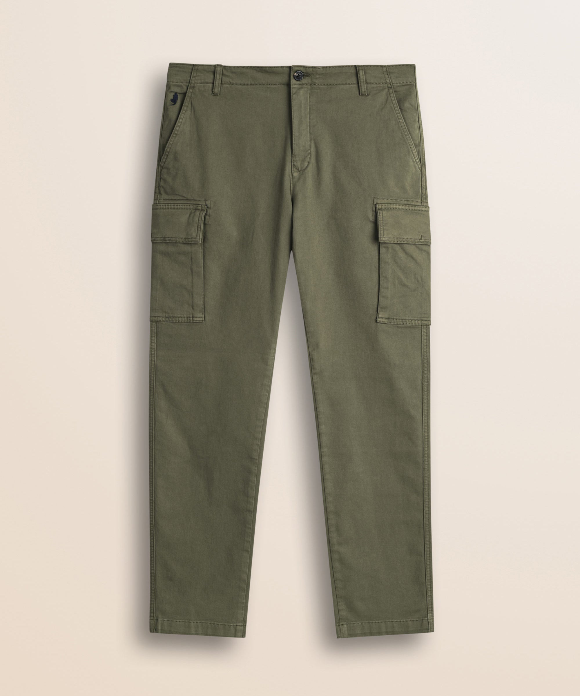Pantalone Cargo in Gabardina Regular Fit fronte - Olive Night