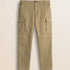 Pantalone Cargo in Gabardina Regular Fit fronte - Elmwood Brown
