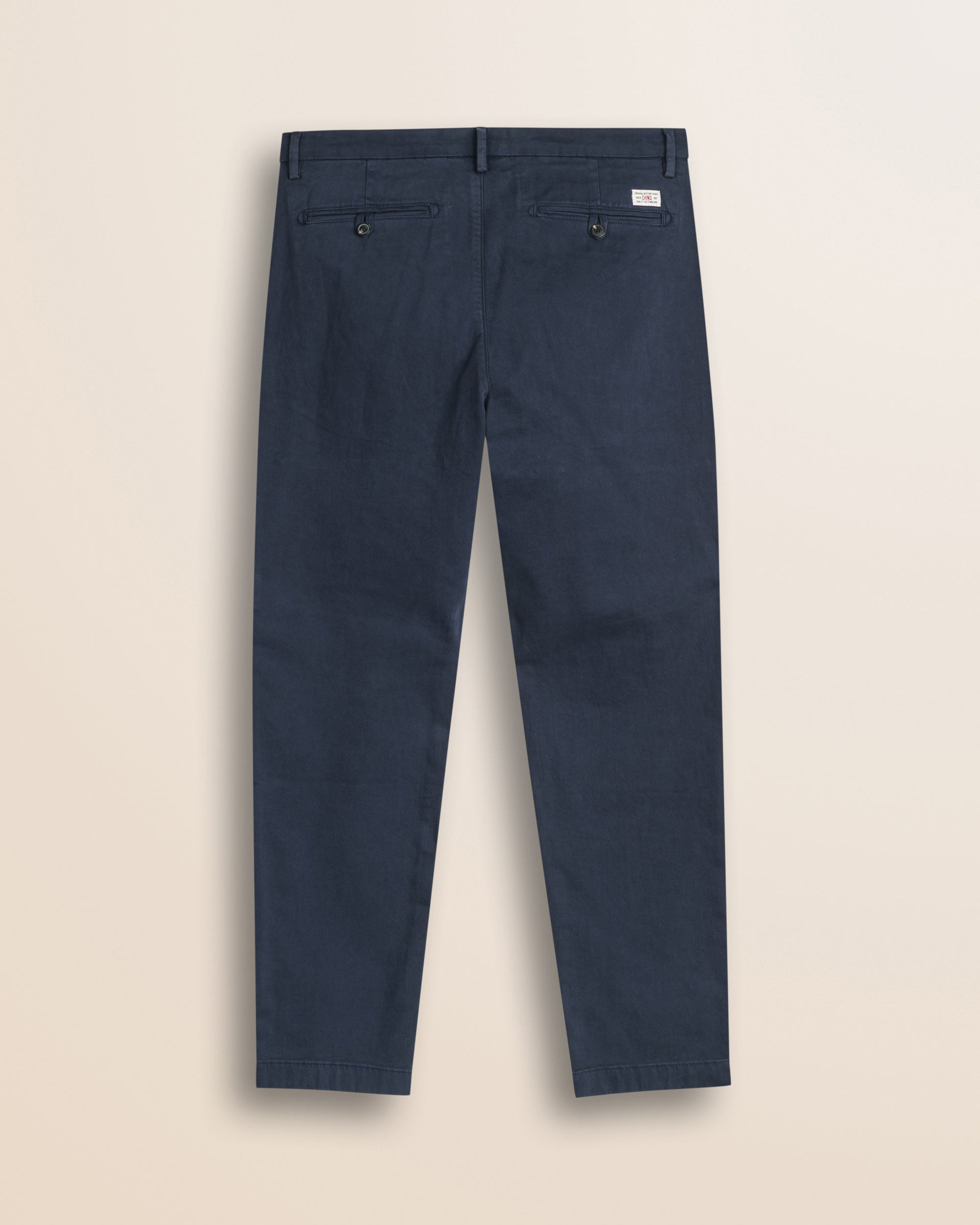 Pantalone Chino con Pence in Gabardina Relaxed Fit retro - Navy Blue