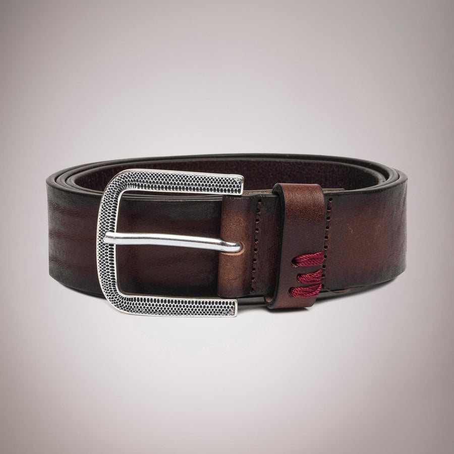 Leather Belt with Vintage Buckle