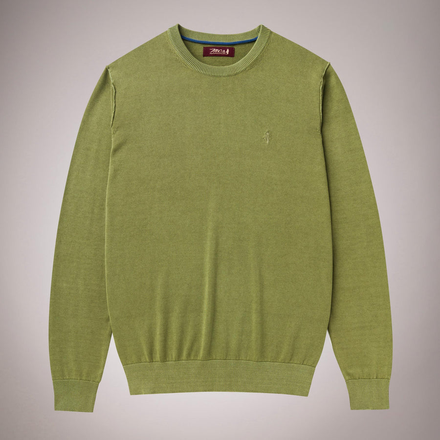 Overdyed Crew Neck Sweater 100% Cotton
