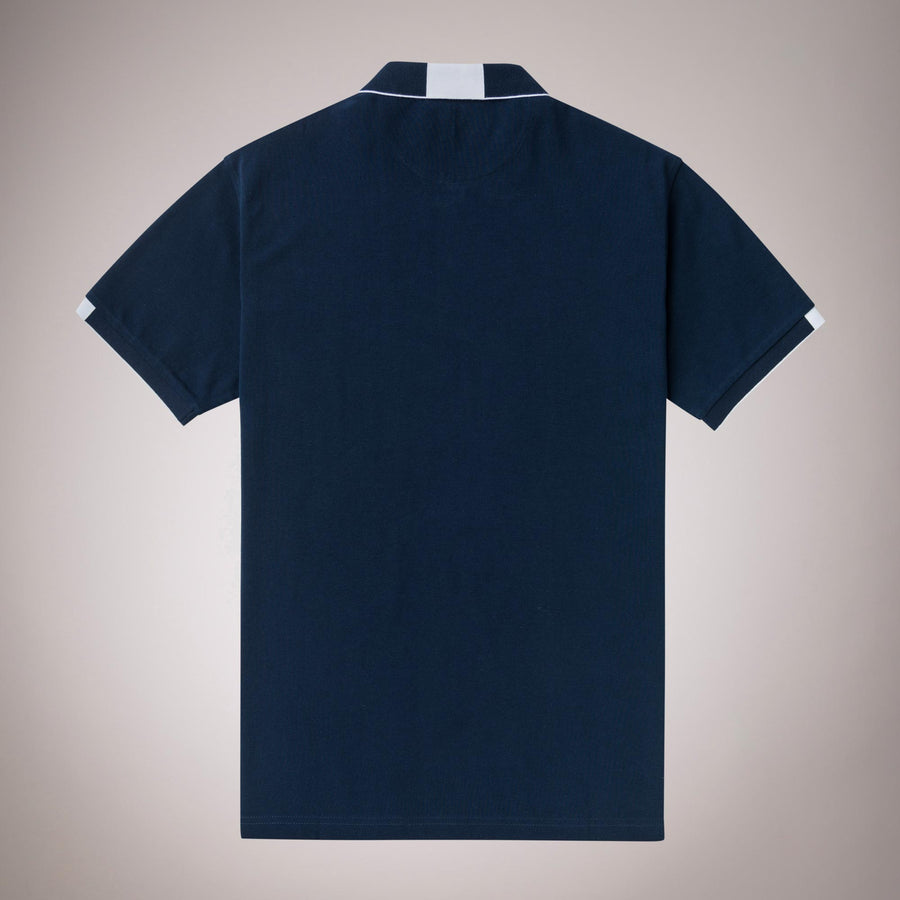 Plain Polo Shirt with Stripe Detail 100% Cotton