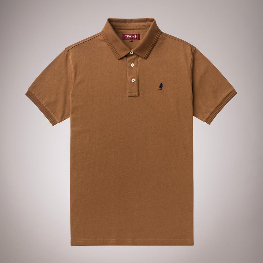 Solid color polo shirt in 100% cotton jersey