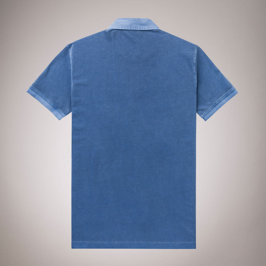 Overdyed Polo Shirt with Cotton Rep Collar