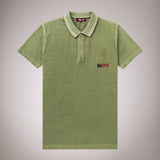 Polo shirt with artwork print in stretch cotton