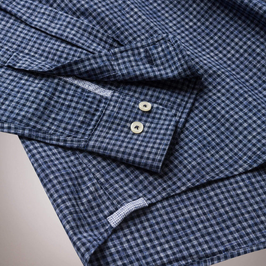 Melange Checked Shirt in Cotton and Lyocell