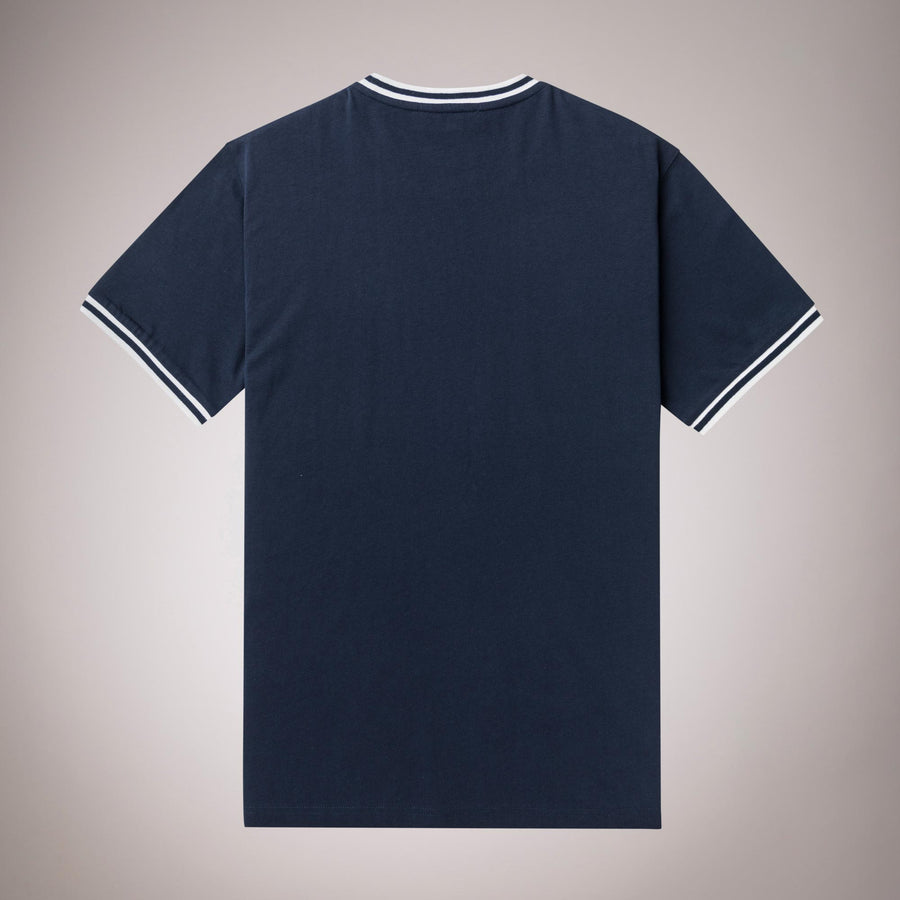 T-Shirt Tinta Unita Bordi Rigati 100% Cotone