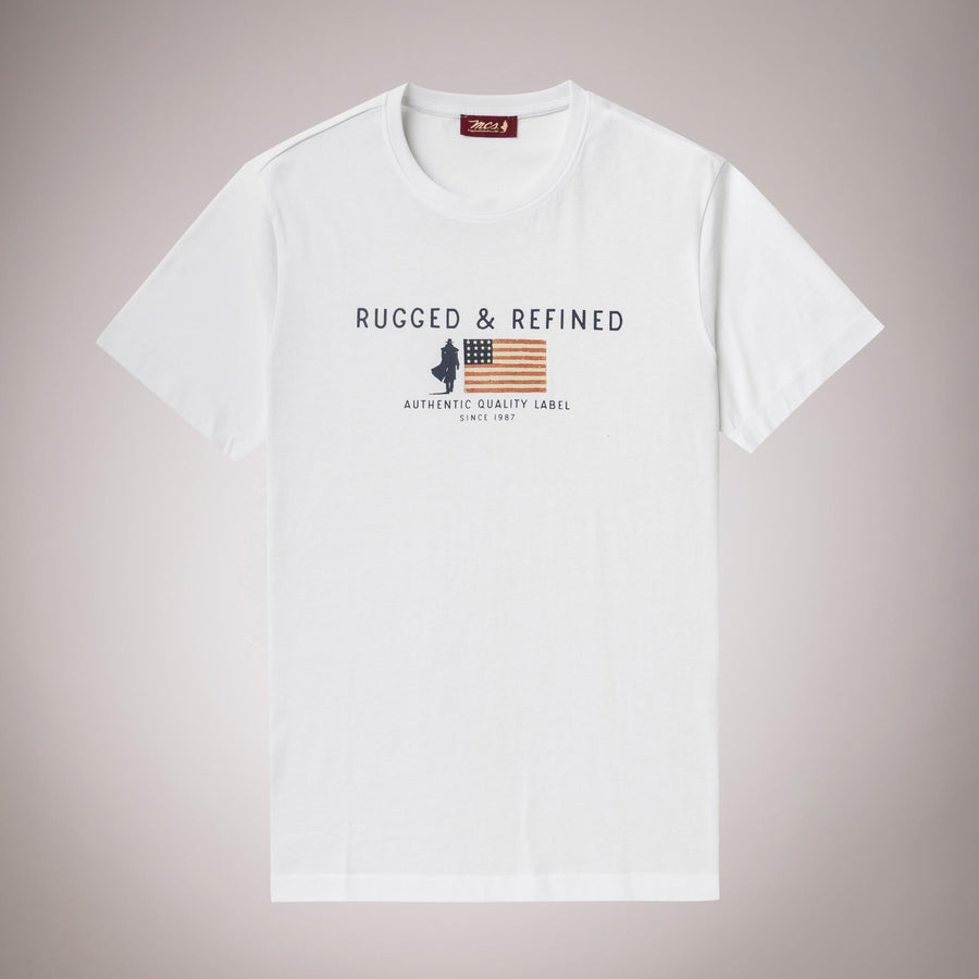 T-Shirt with American Flag 100% Cotton