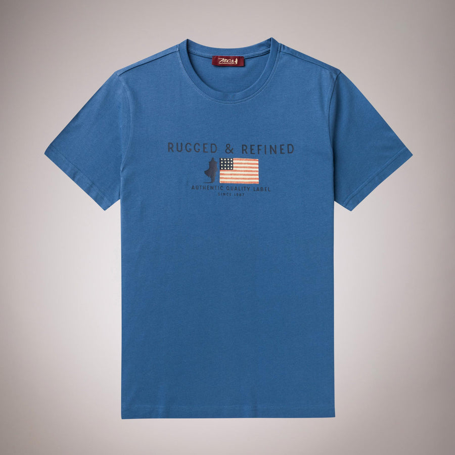 T-Shirt with American Flag 100% Cotton