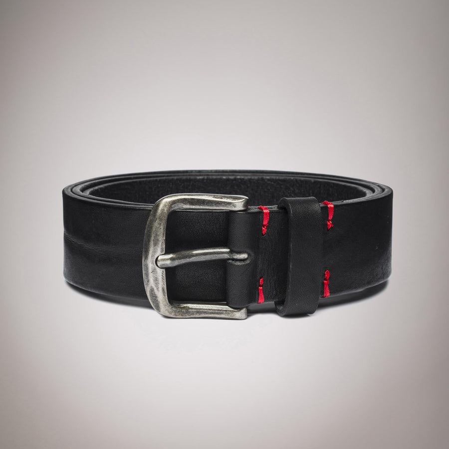 Cintura in pelle con ricamo