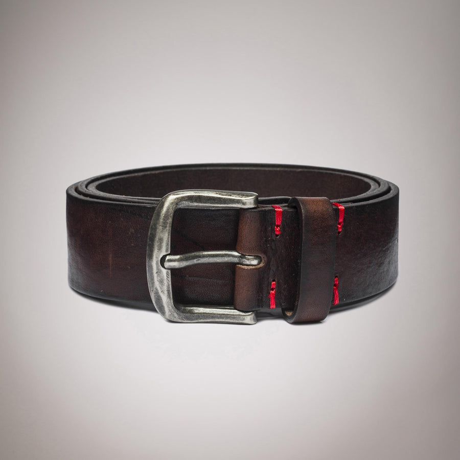 Cintura in pelle con ricamo