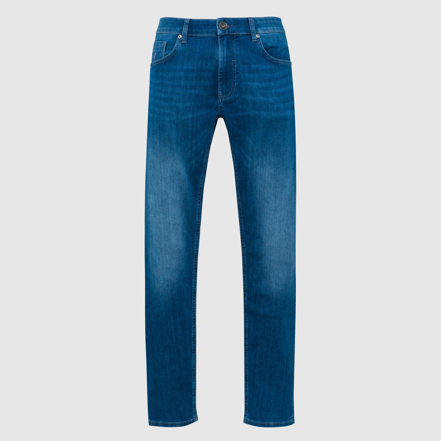 Five-pocket light denim jeans