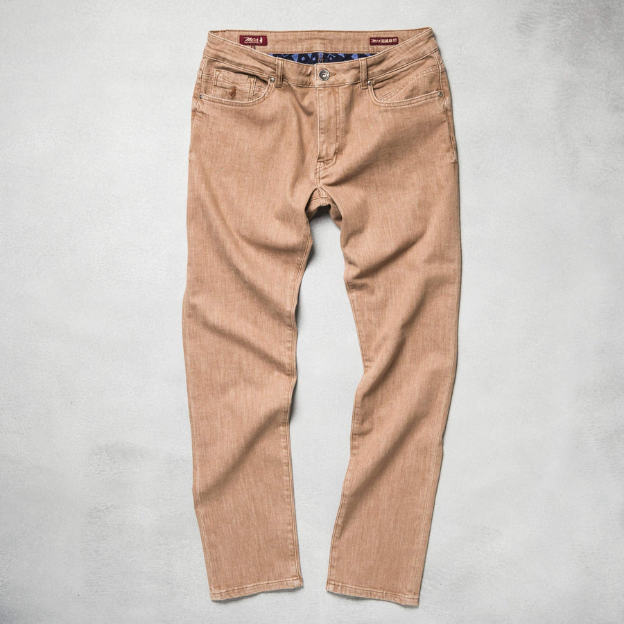 Five-pocket brown denim jeans 