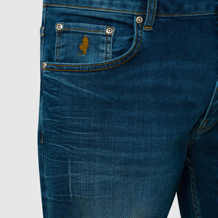 Cinque tasche in denim elasticizzati