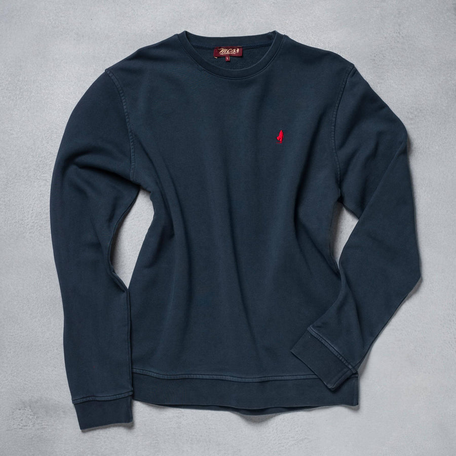 Antiqued-effect crew neck sweatshirt