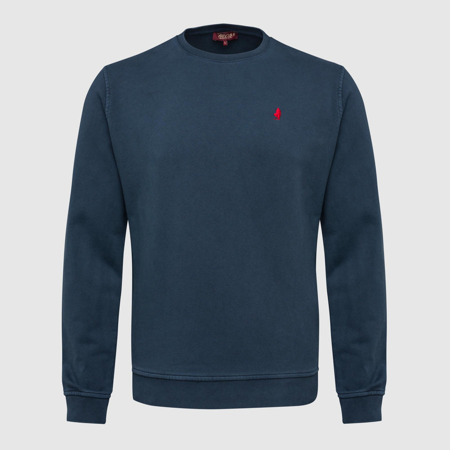 Antiqued-effect crew neck sweatshirt