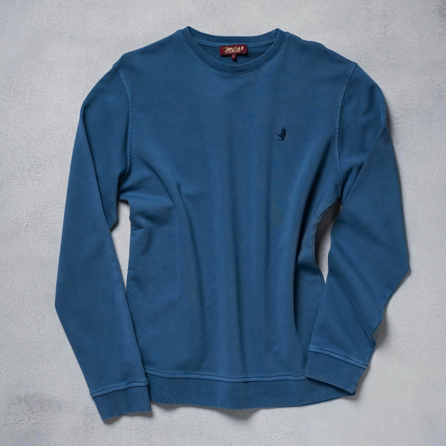 Antiqued-effect crew neck sweatshirt