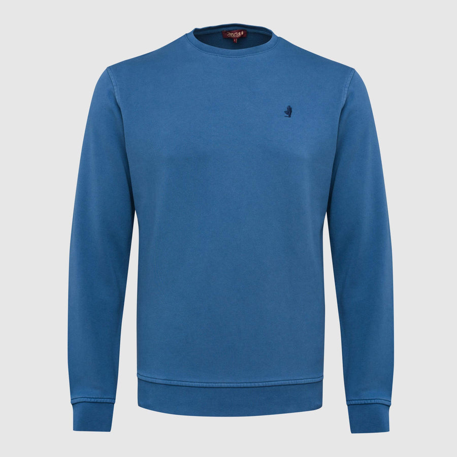 Antiqued-effect crew neck sweatshirt