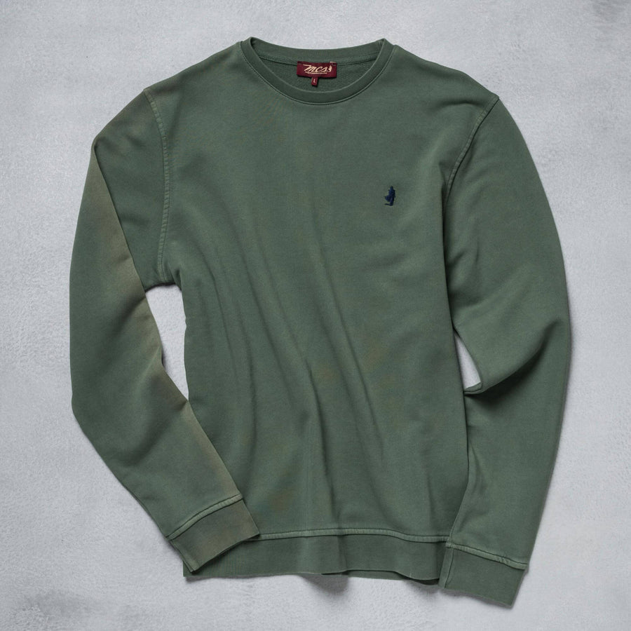 Antiqued-effect crew neck sweatshirt