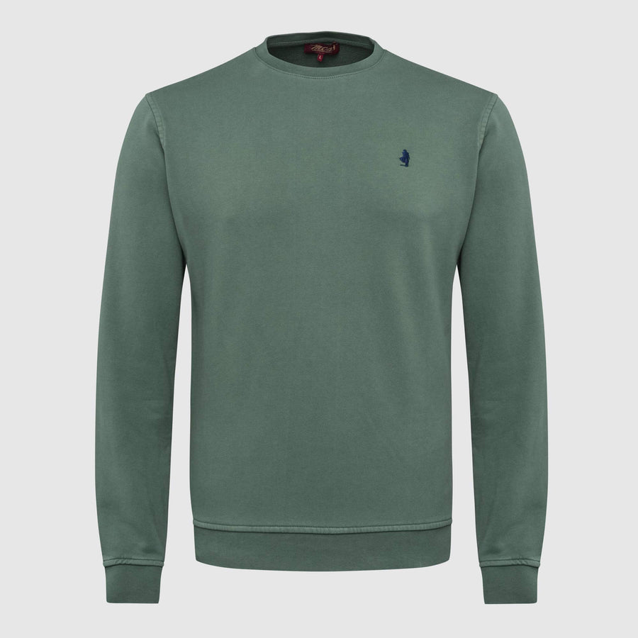 Antiqued-effect crew neck sweatshirt