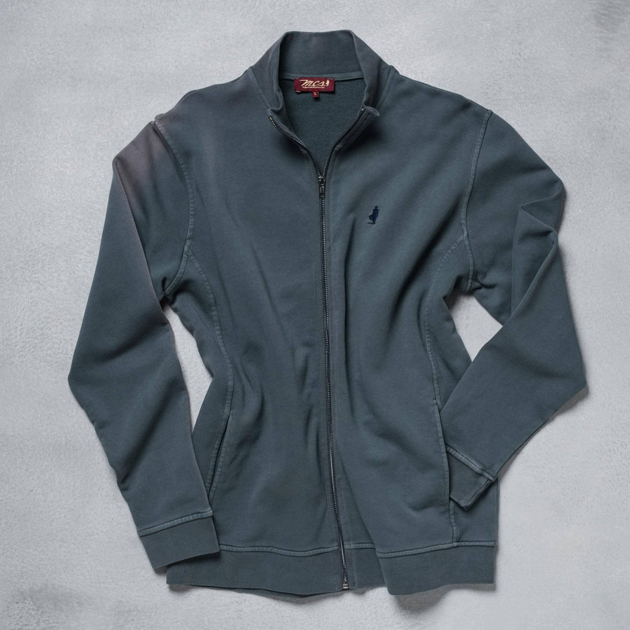 Felpa full zip effetto antiqued