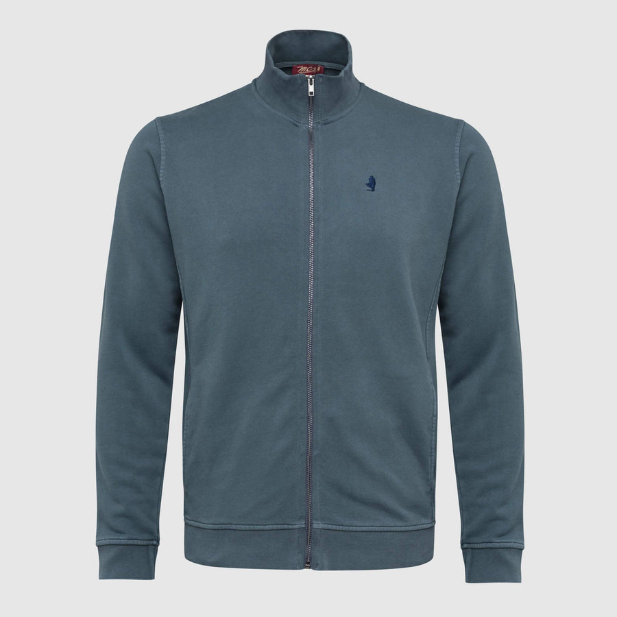 Felpa full zip effetto antiqued
