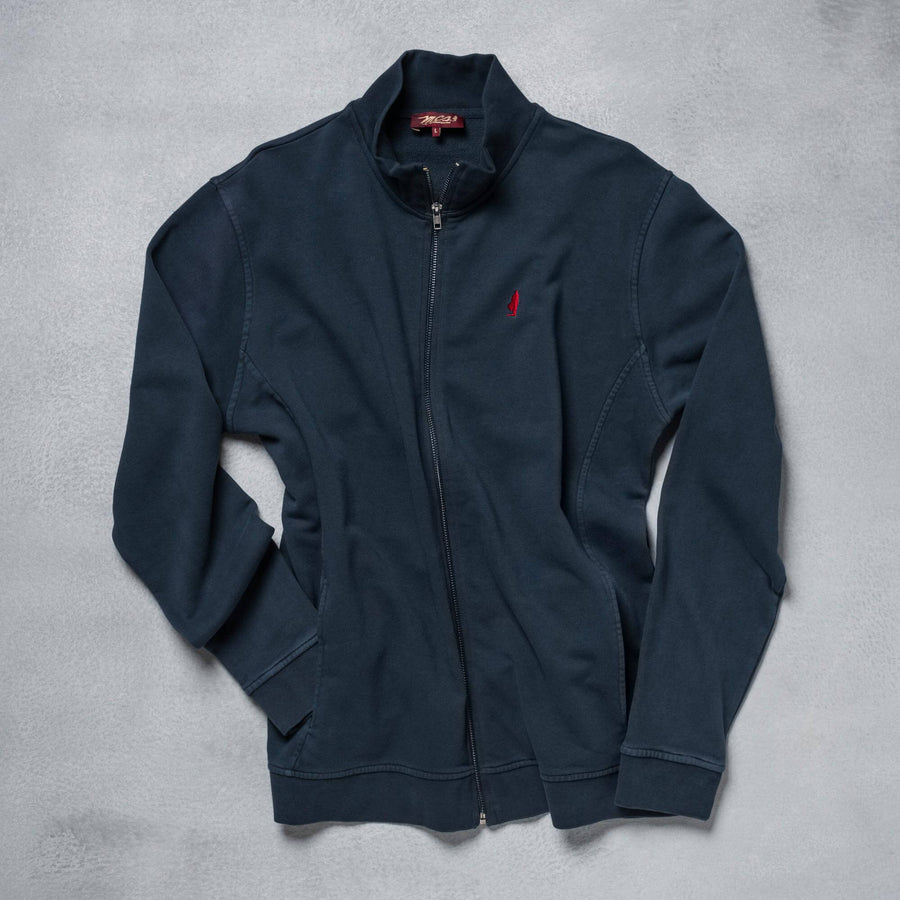 Felpa full zip effetto antiqued