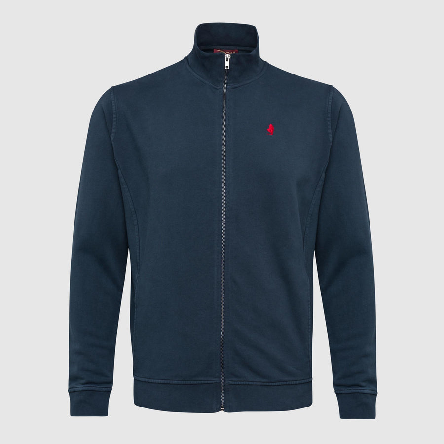 Felpa full zip effetto antiqued