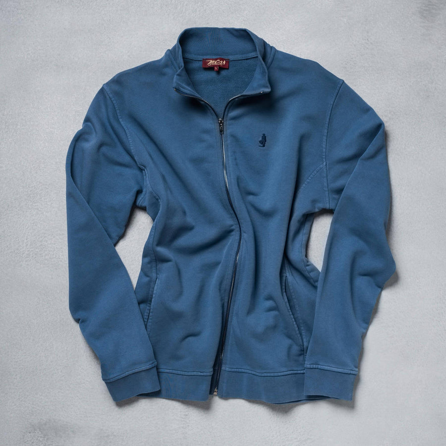 Felpa full zip effetto antiqued