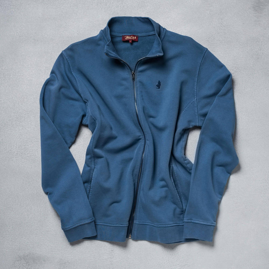 Full-zip sweatshirt with antiqued effect